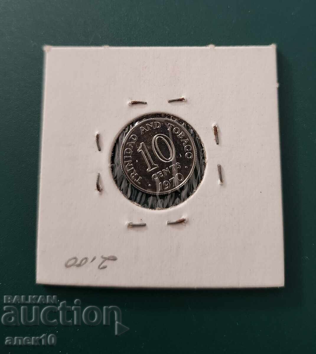 Trinidad 10 cenți 1970 cu preț € 2.22 | 4.34 BGN