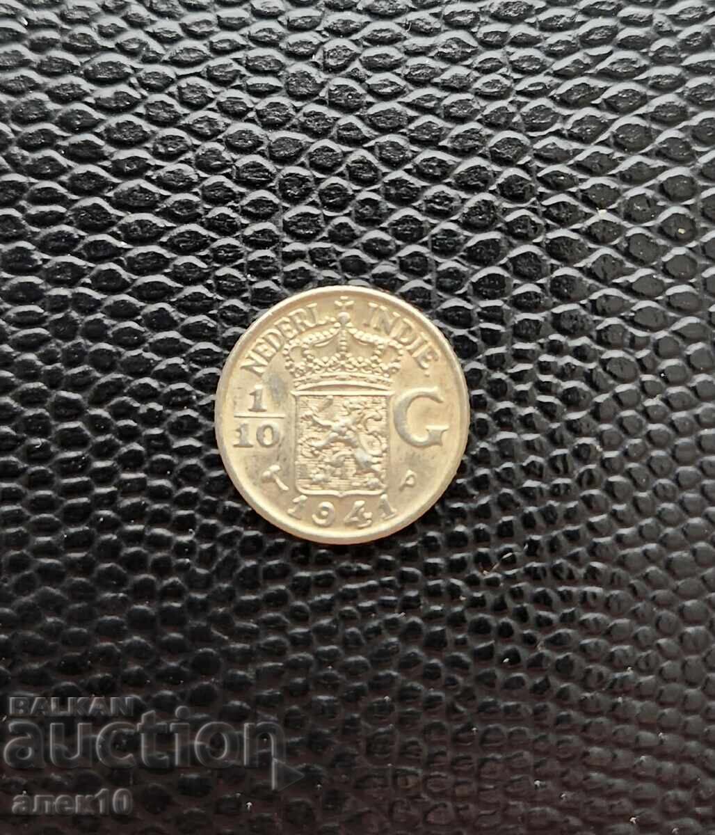 Indiile de Est Olandeze 1/10 gulden 1941
