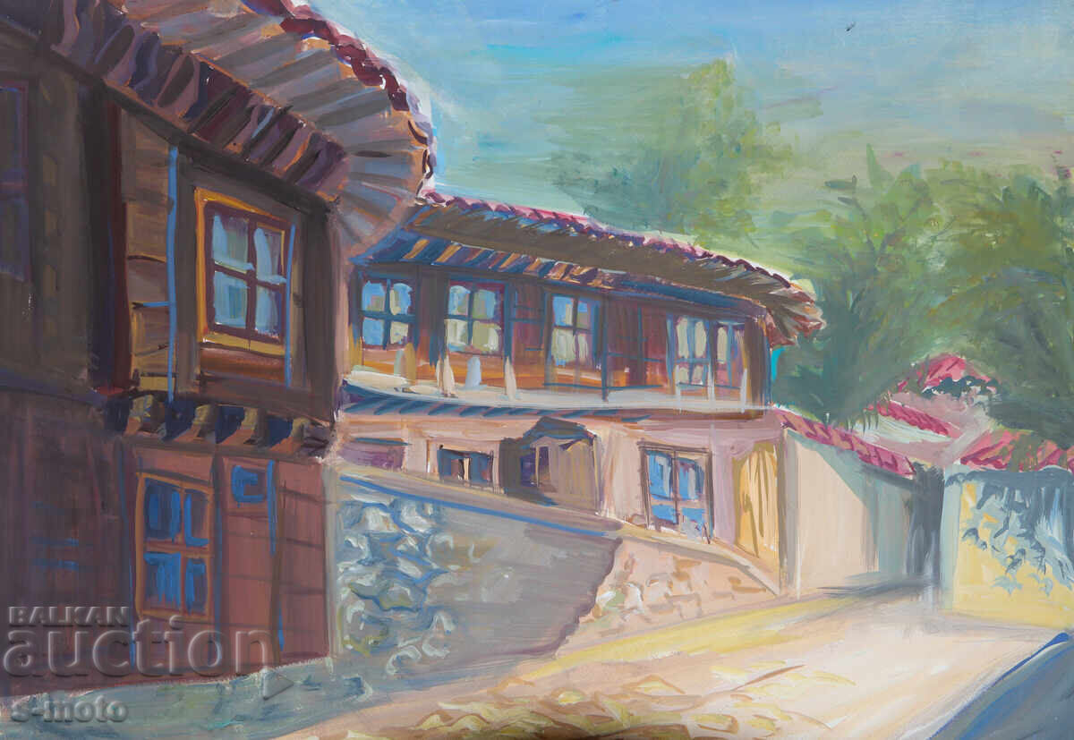 Доставка на Картина темперни бои селски пейзаж