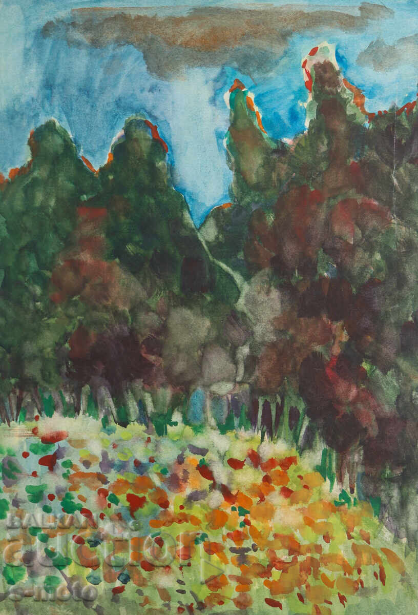 Πίνακας ακουαρέλας τοπίο της Τσβετάνκα Ντασίνα