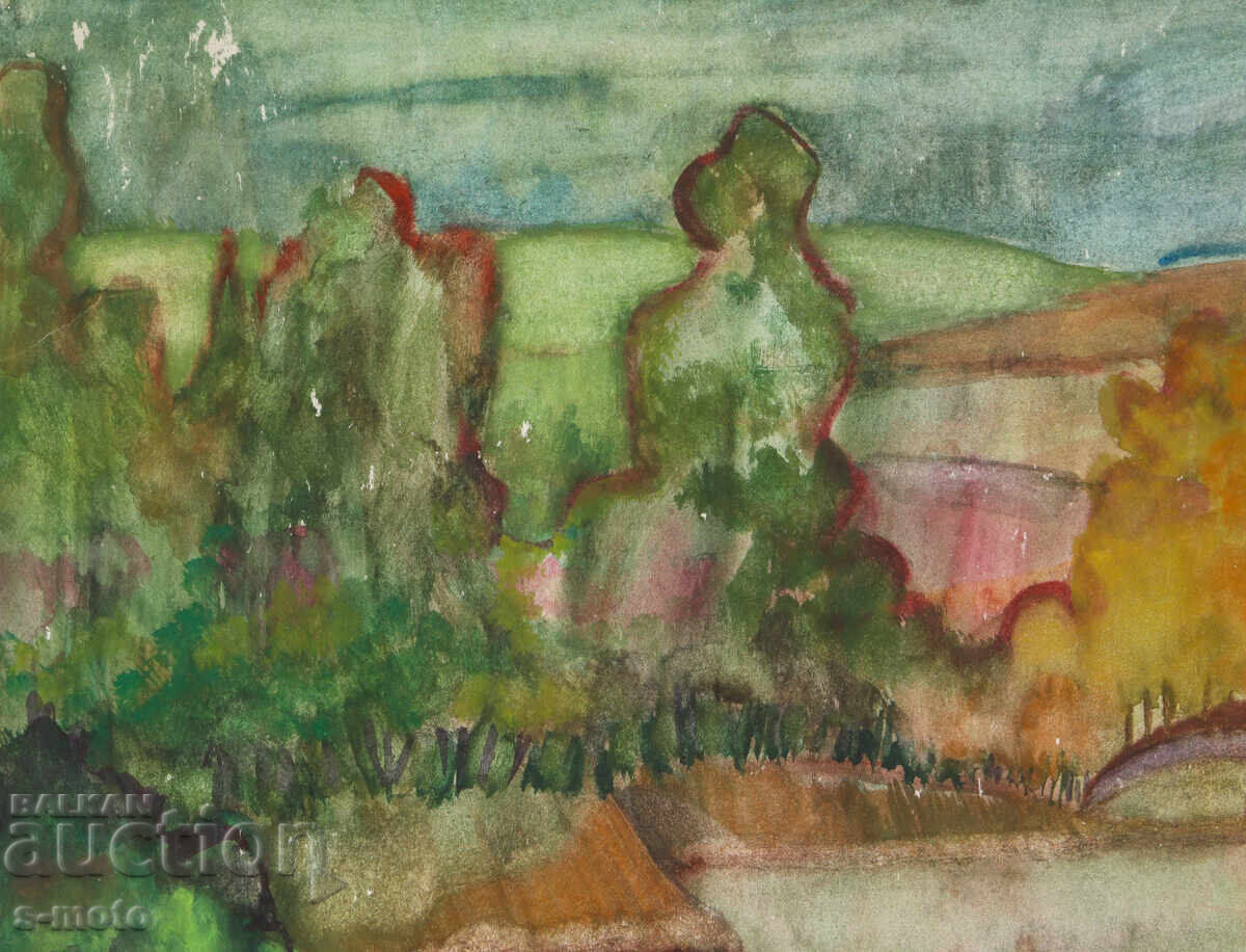 Πίνακας ακουαρέλας τοπίο της Τσβετάνκα Ντασίνα - 5