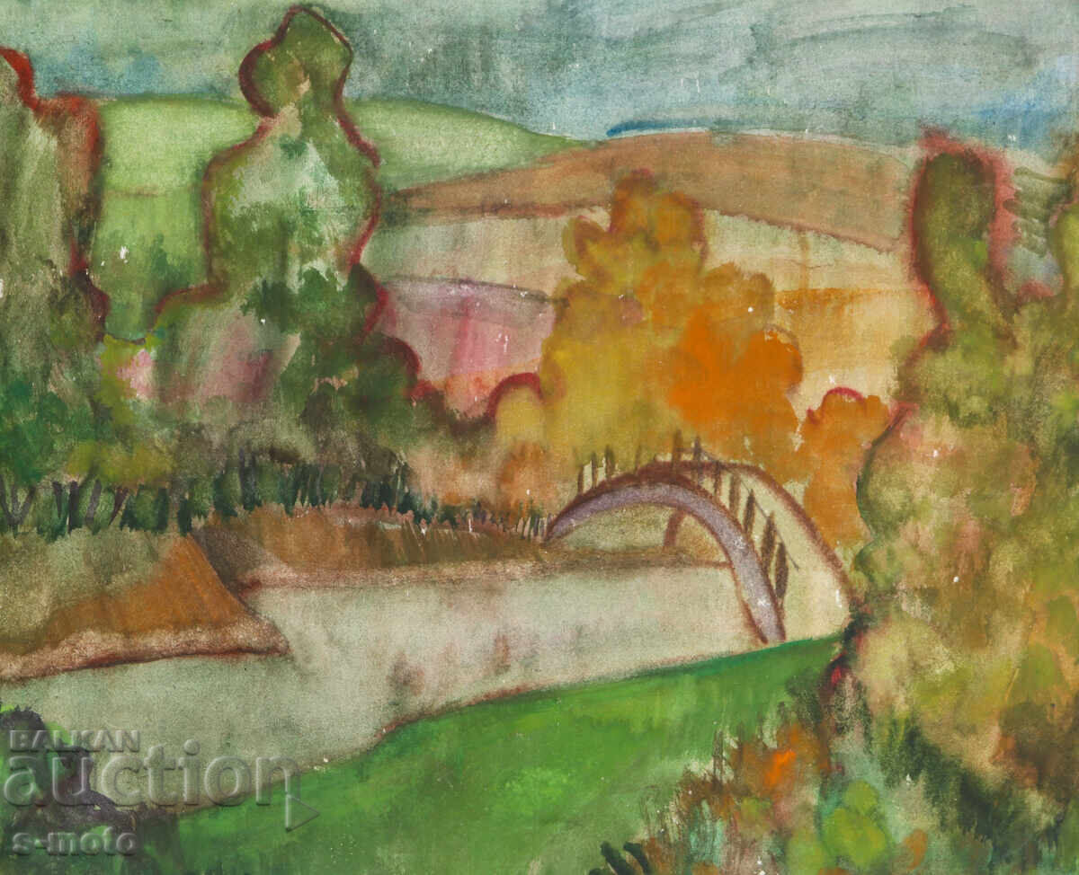 Πίνακας ακουαρέλας τοπίο της Τσβετάνκα Ντασίνα - 7