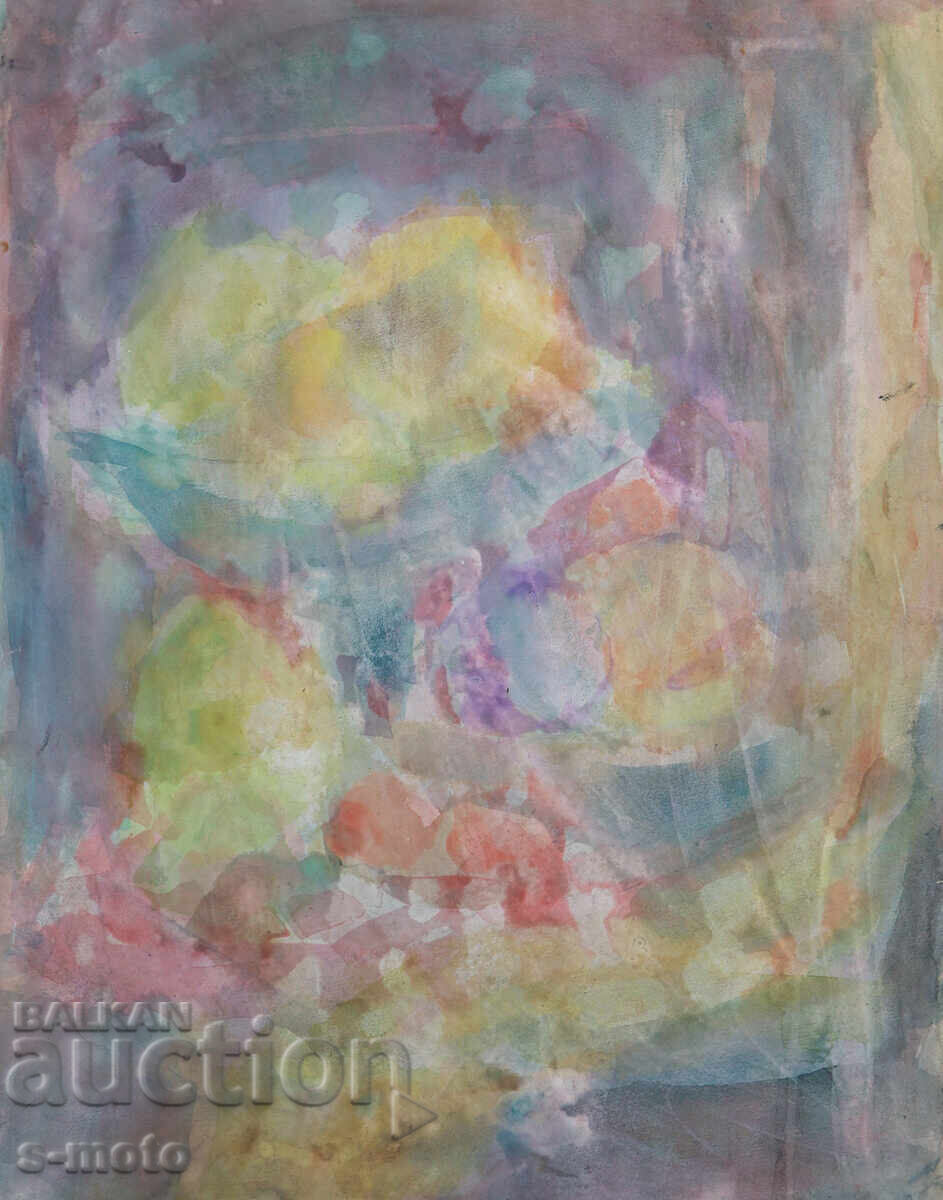 Licitație Pictură acuarelă compoziție abstractă