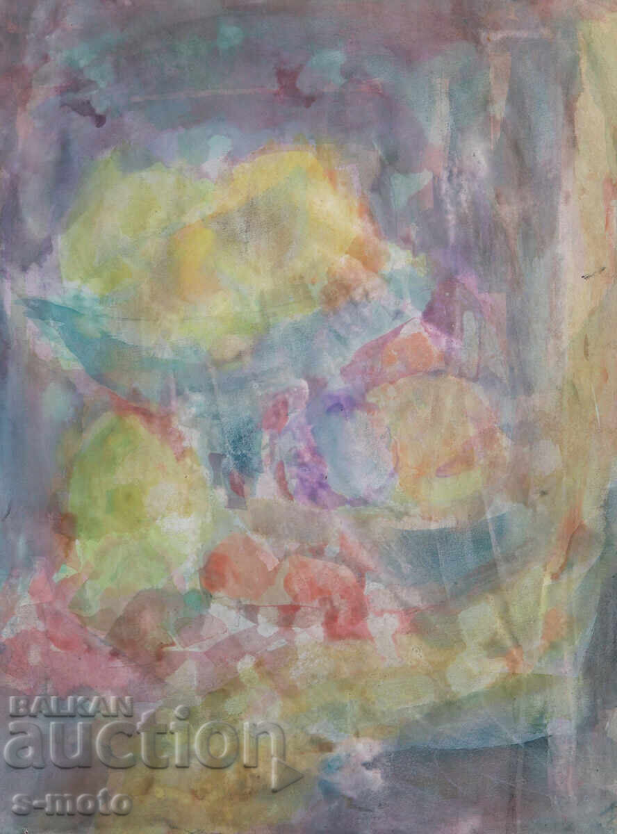 Pictură acuarelă compoziție abstractă