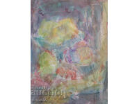 Pictură acuarelă compoziție abstractă