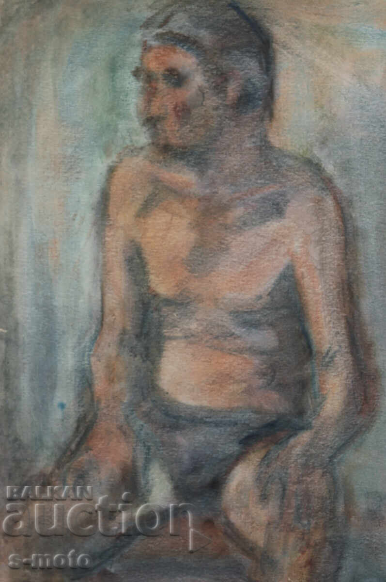 Πίνακας ακουαρέλα πορτρέτο γυμνό σώμα με τιμή € 90.00 | 176.03 BGN