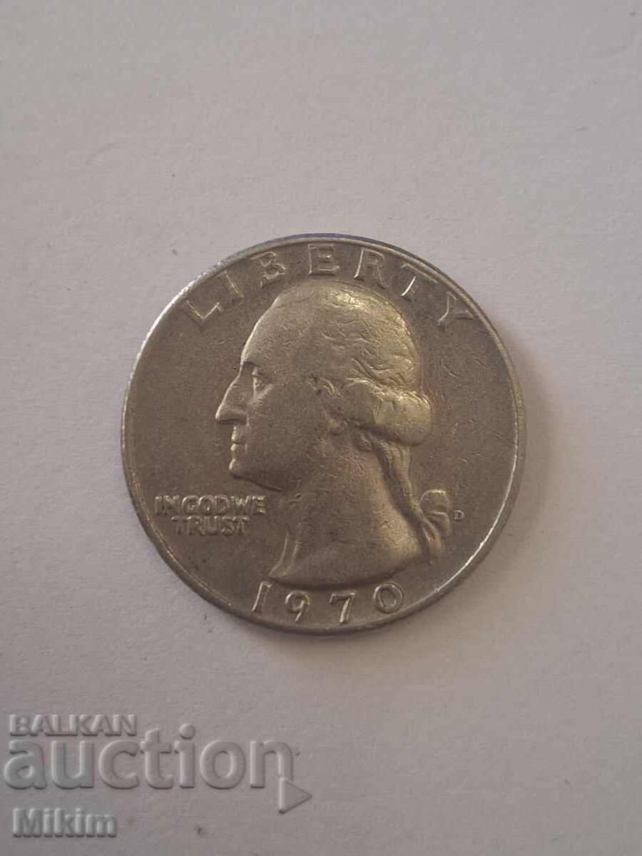 Νόμισμα τέταρτο του δολαρίου 1970 ΗΠΑ με τιμή € 0.43 | 0.84 BGN