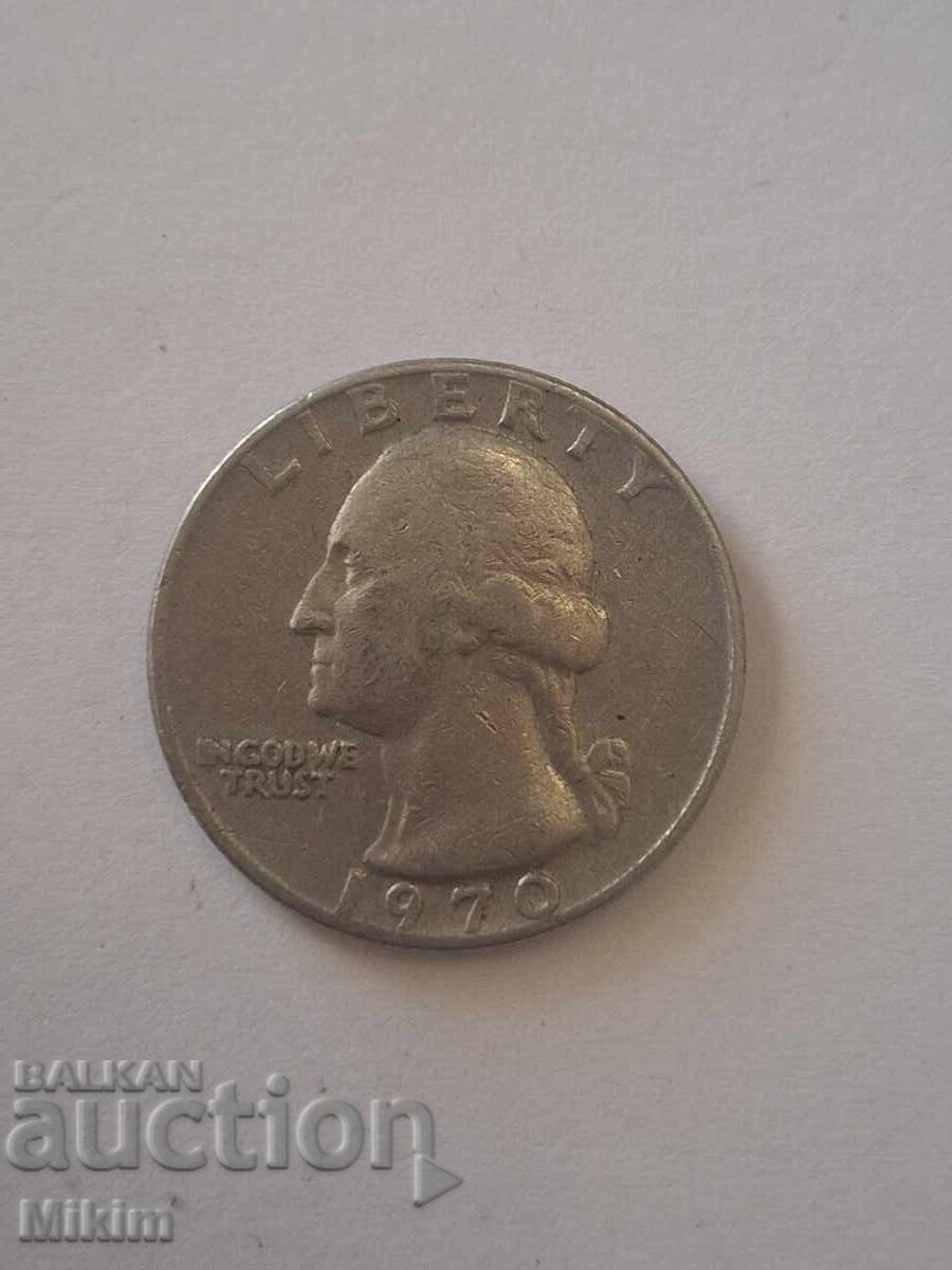 Νόμισμα τέταρτο του δολαρίου 1970 ΗΠΑ2 με τιμή € 0.35 | 0.68 BGN