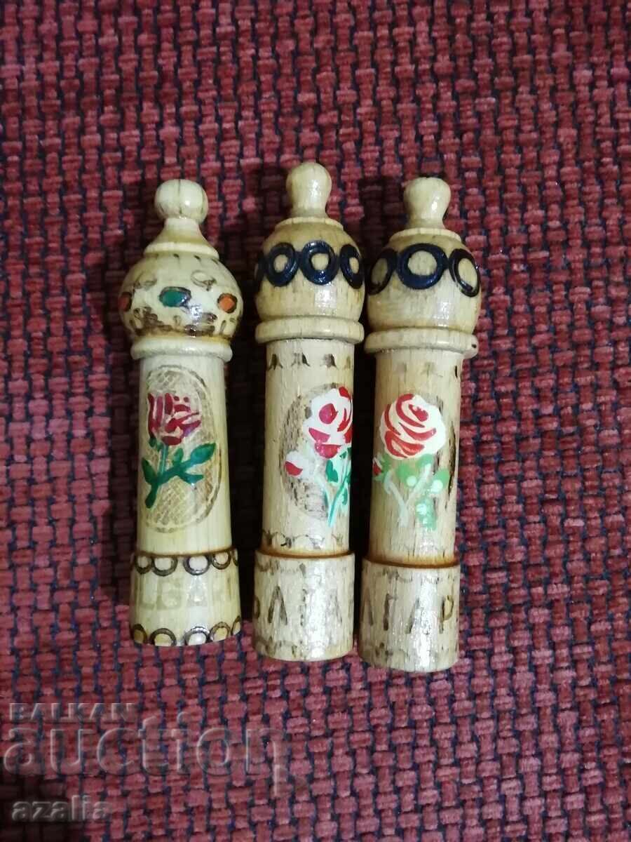 Household souvenirs - wooden muskala, cigarette, salt shaker, firebox - 5