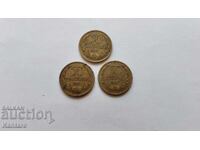 Monedă - BULGARIA - 50 stotinki - 1937 - 3 bucăți