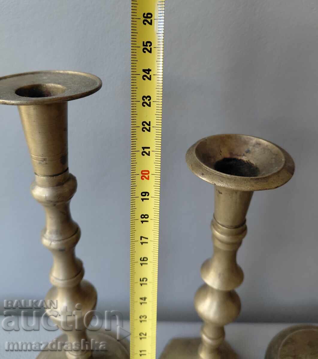 Auction  3 bronze candle holders
