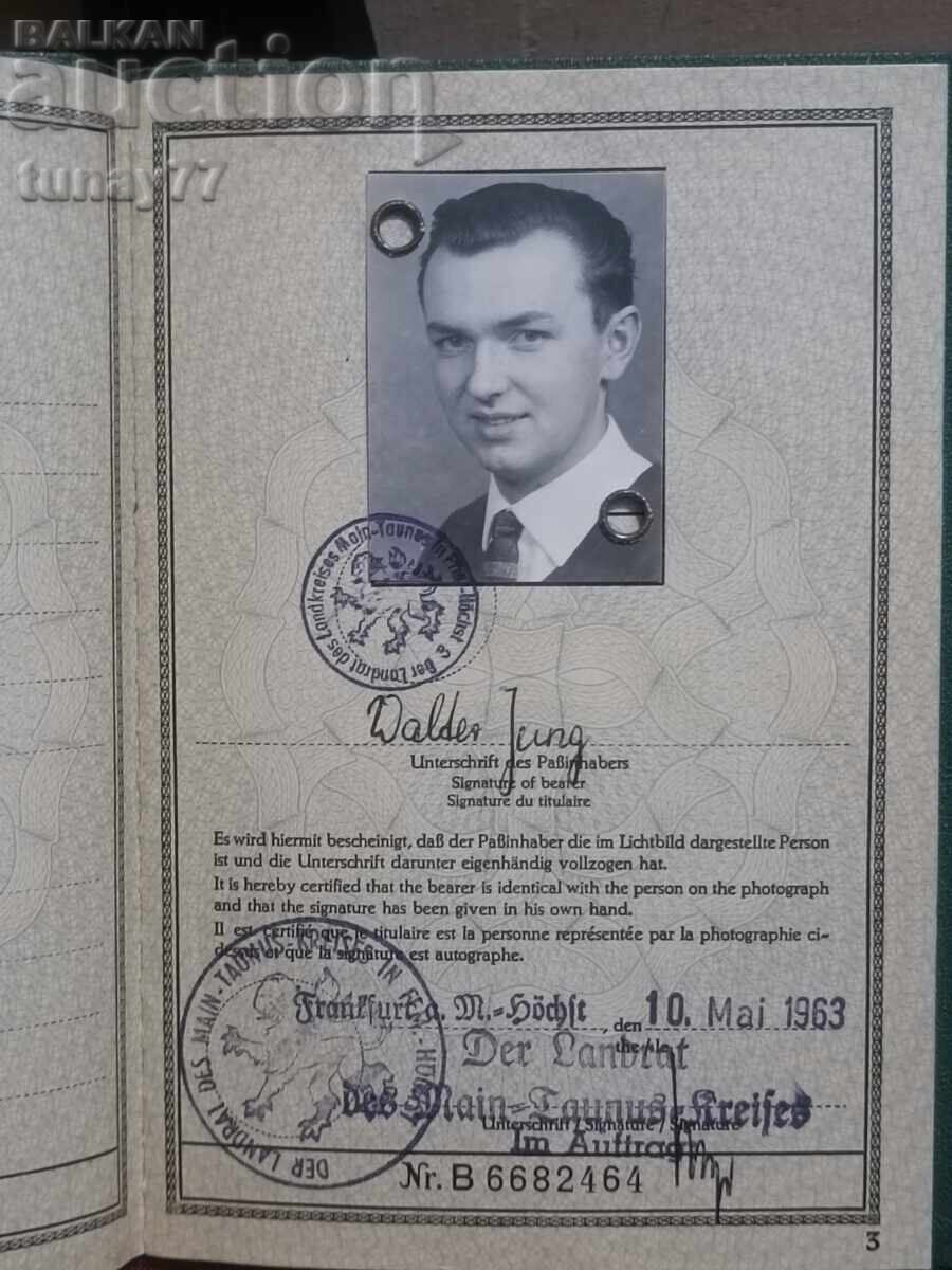 Γερμανία / Vintage έγγραφο/διαβατήριο ταξιδιού της δεκαετίας του '50 - 5