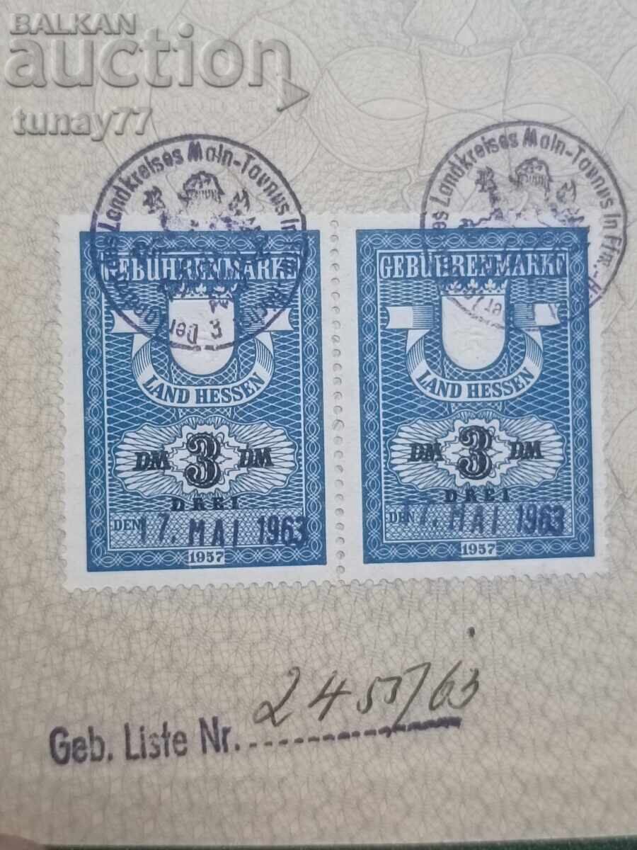 Γερμανία / Vintage έγγραφο/διαβατήριο ταξιδιού της δεκαετίας του '50 - 6