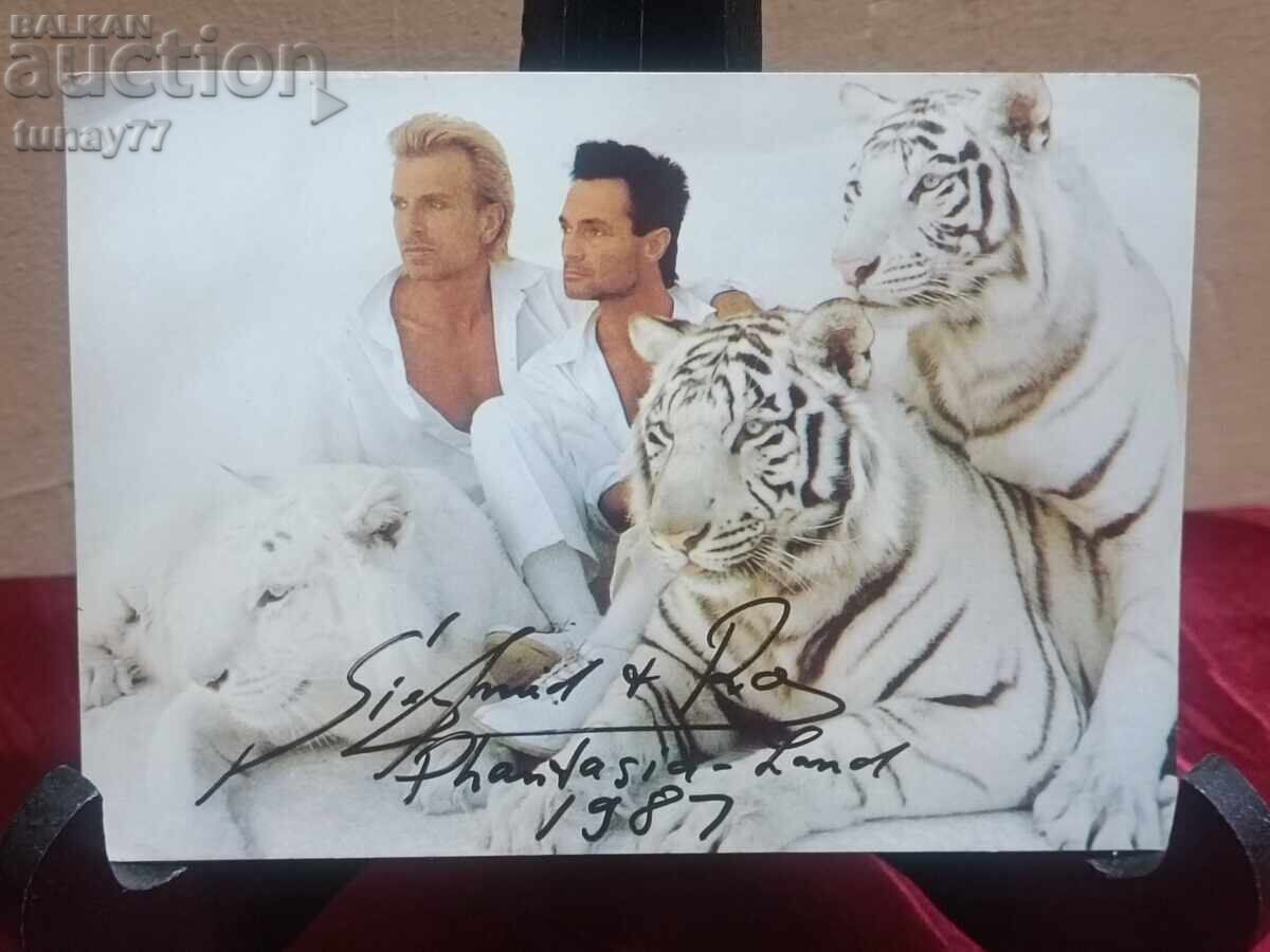 LGBT card with hand-signed GAY magicians Siegfried & Roy