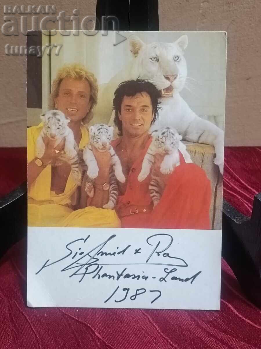 Autografe originale Siegfried și Roy /// Autograf cu dedicație