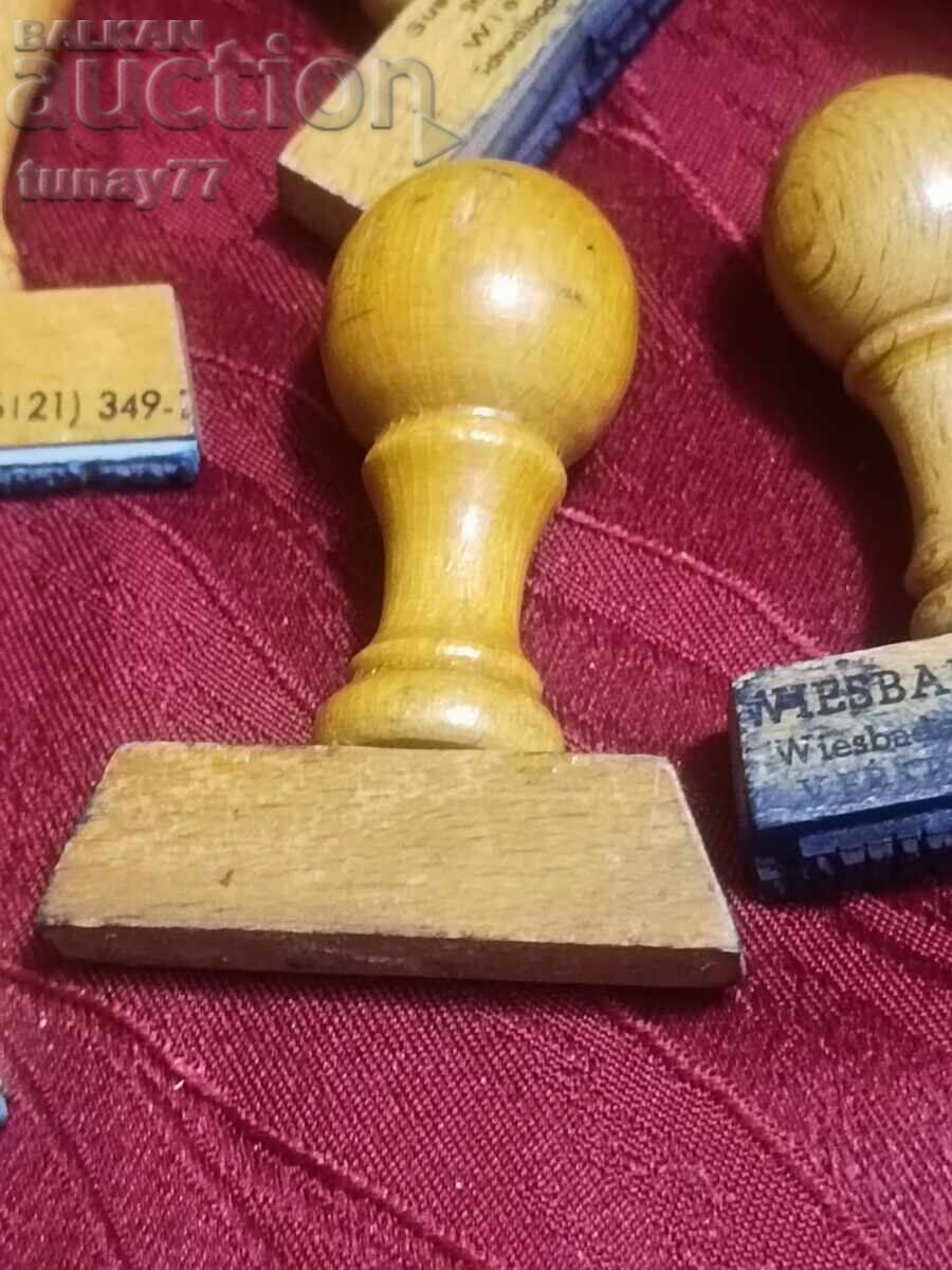 Vintage γερμανικές ξύλινες σφραγίδες με τιμή € 0.01 | 0.02 BGN