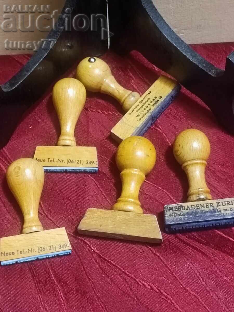 Vintage γερμανικές ξύλινες σφραγίδες
