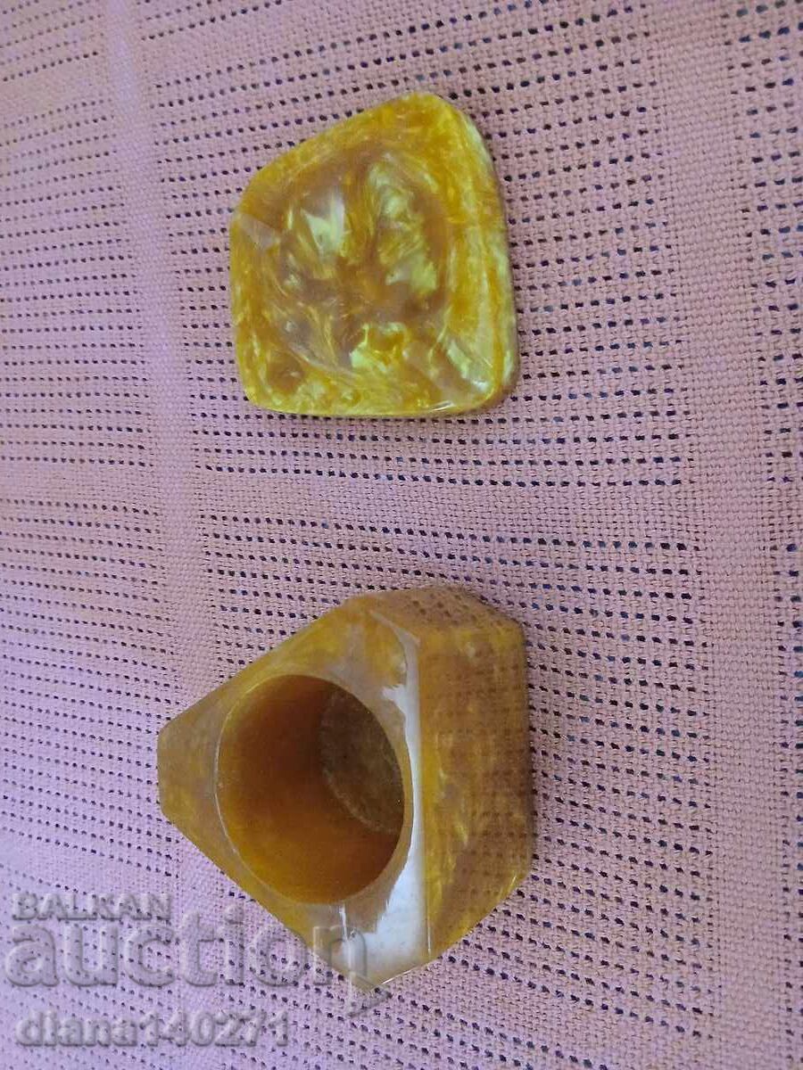 Catalin vase and ashtray set