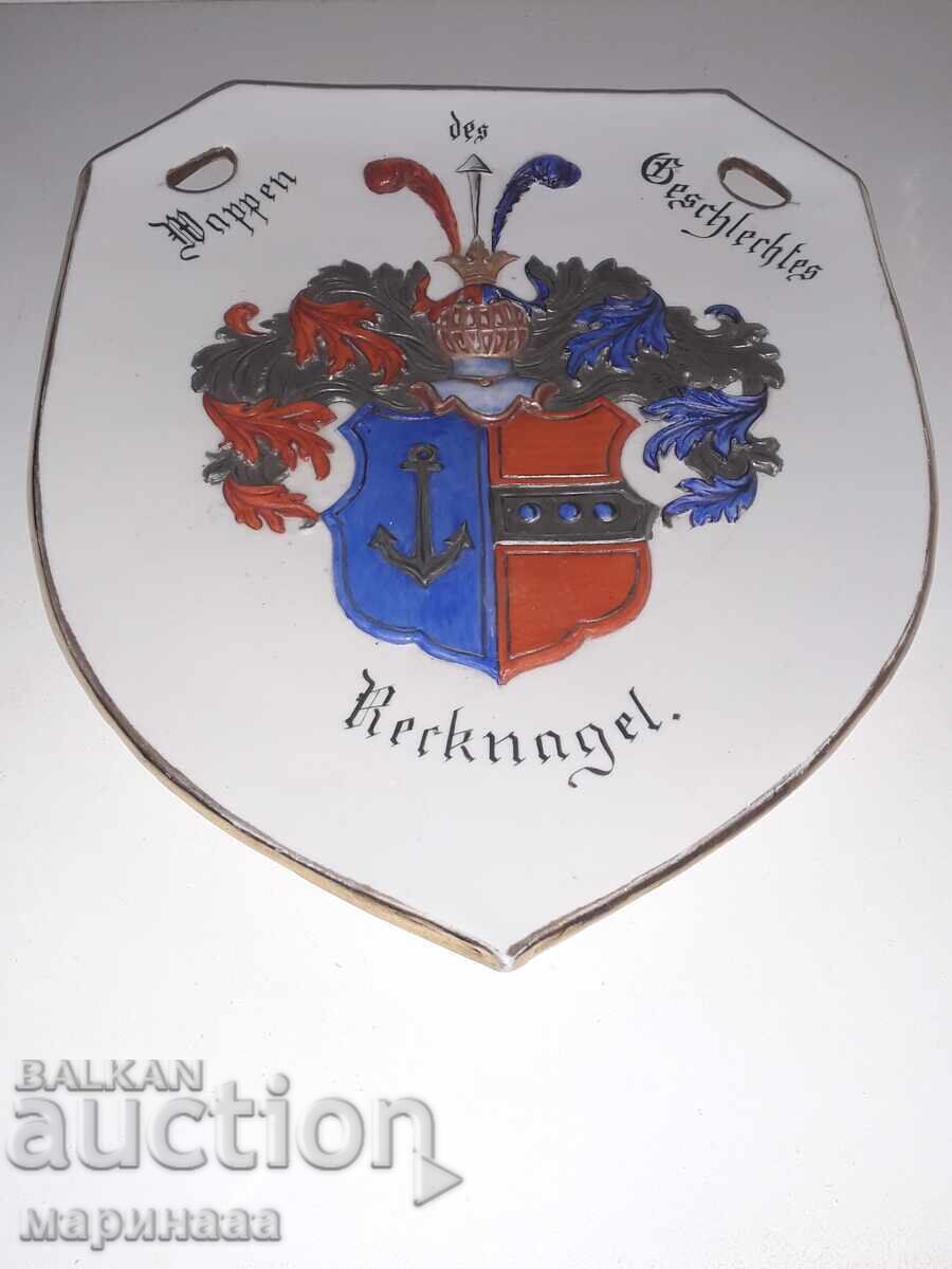 LARGE FAMILY COAT OF ARMS. SOLID BISQUE. GERMANY with price € 5.00 | 9.78 BGN LARGE FAMILY COAT OF ARMS. SOLID BISQUE. GERMANY with price € 5.00 | 9.78 BGN