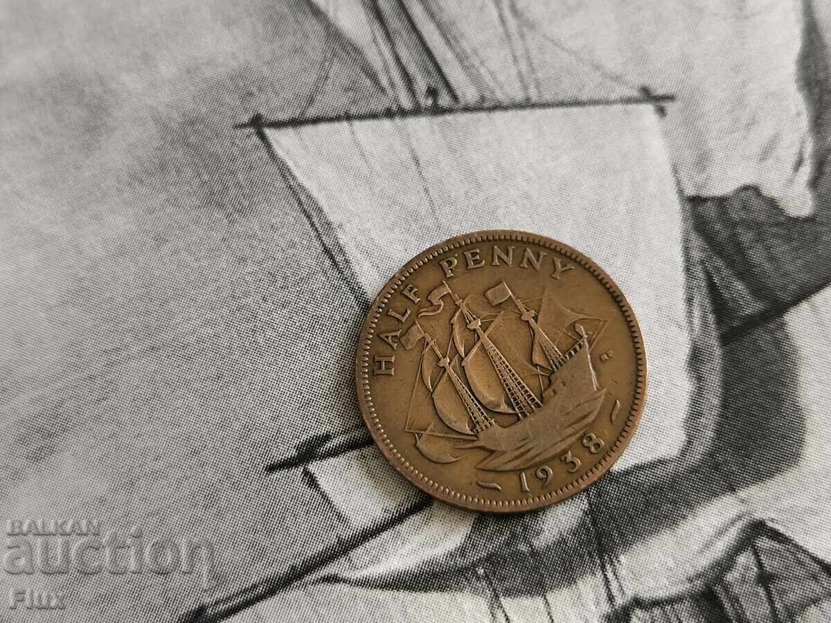Νόμισμα - Μεγάλη Βρετανία - 1/2 (μισή) πένα | 1938
