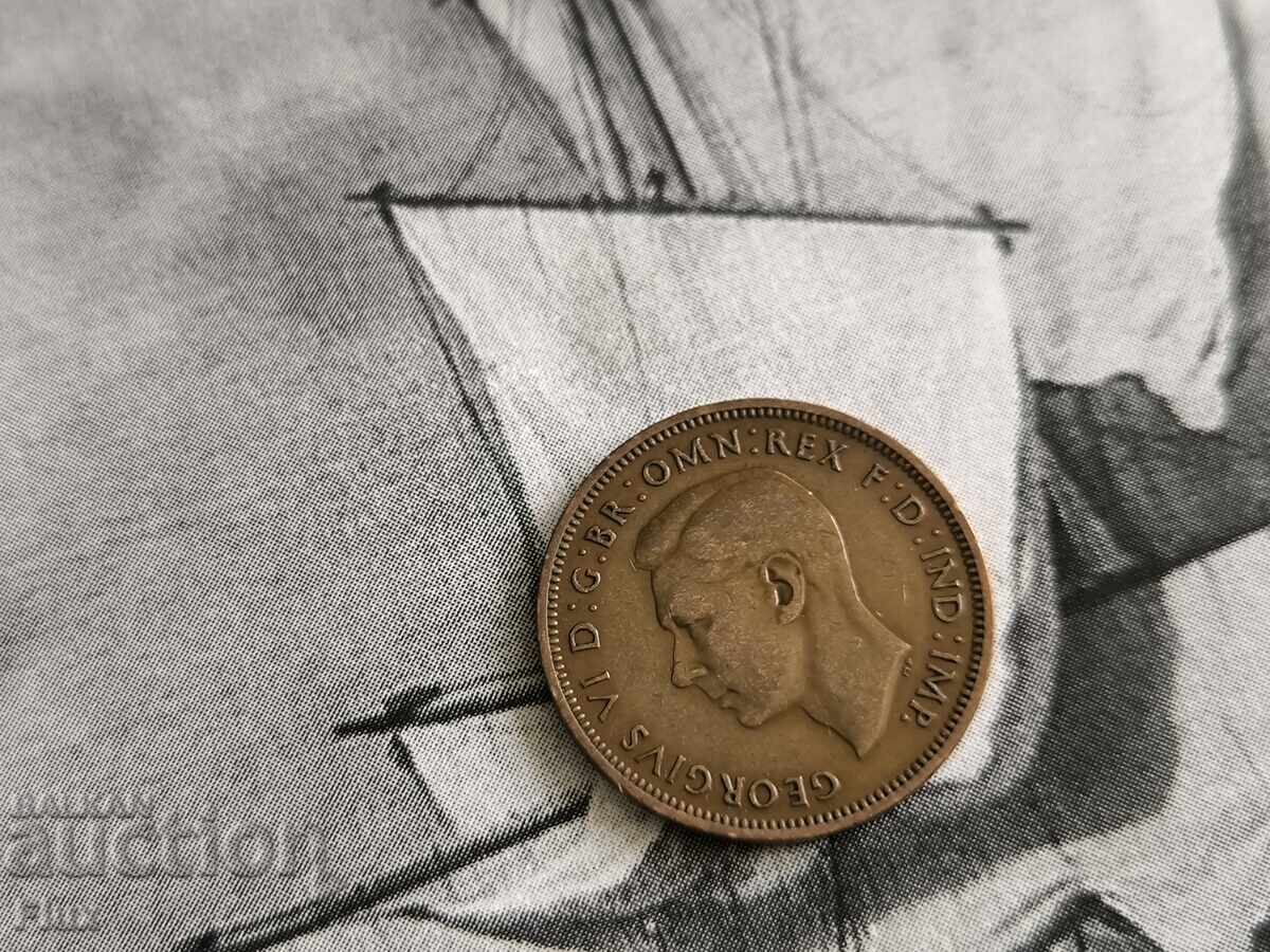 Monedă - Marea Britanie - 1/2 (jumătate) penny | 1940 cu preț € 2.65 | 5.18 BGN