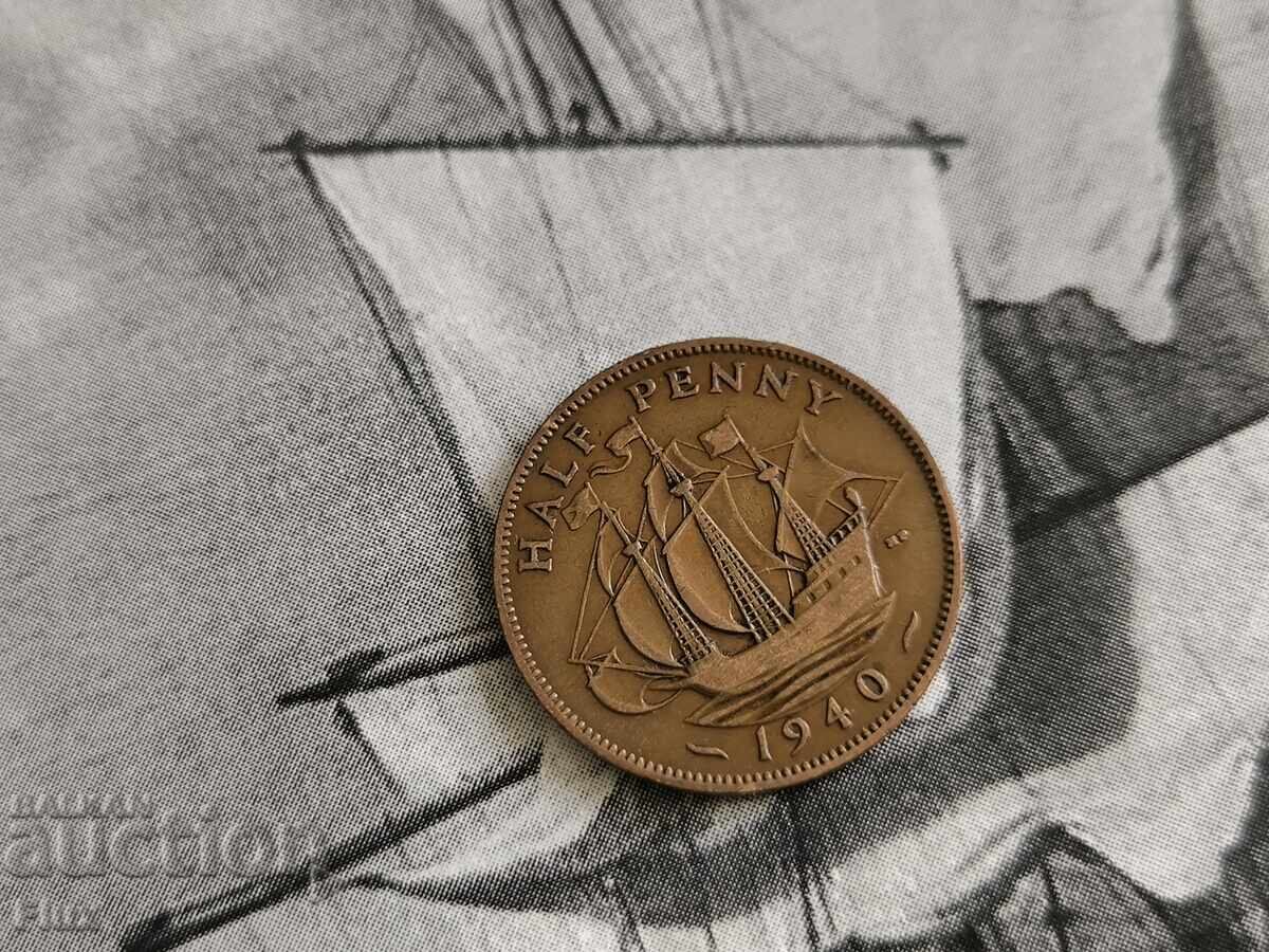 Monedă - Marea Britanie - 1/2 (jumătate) penny | 1940