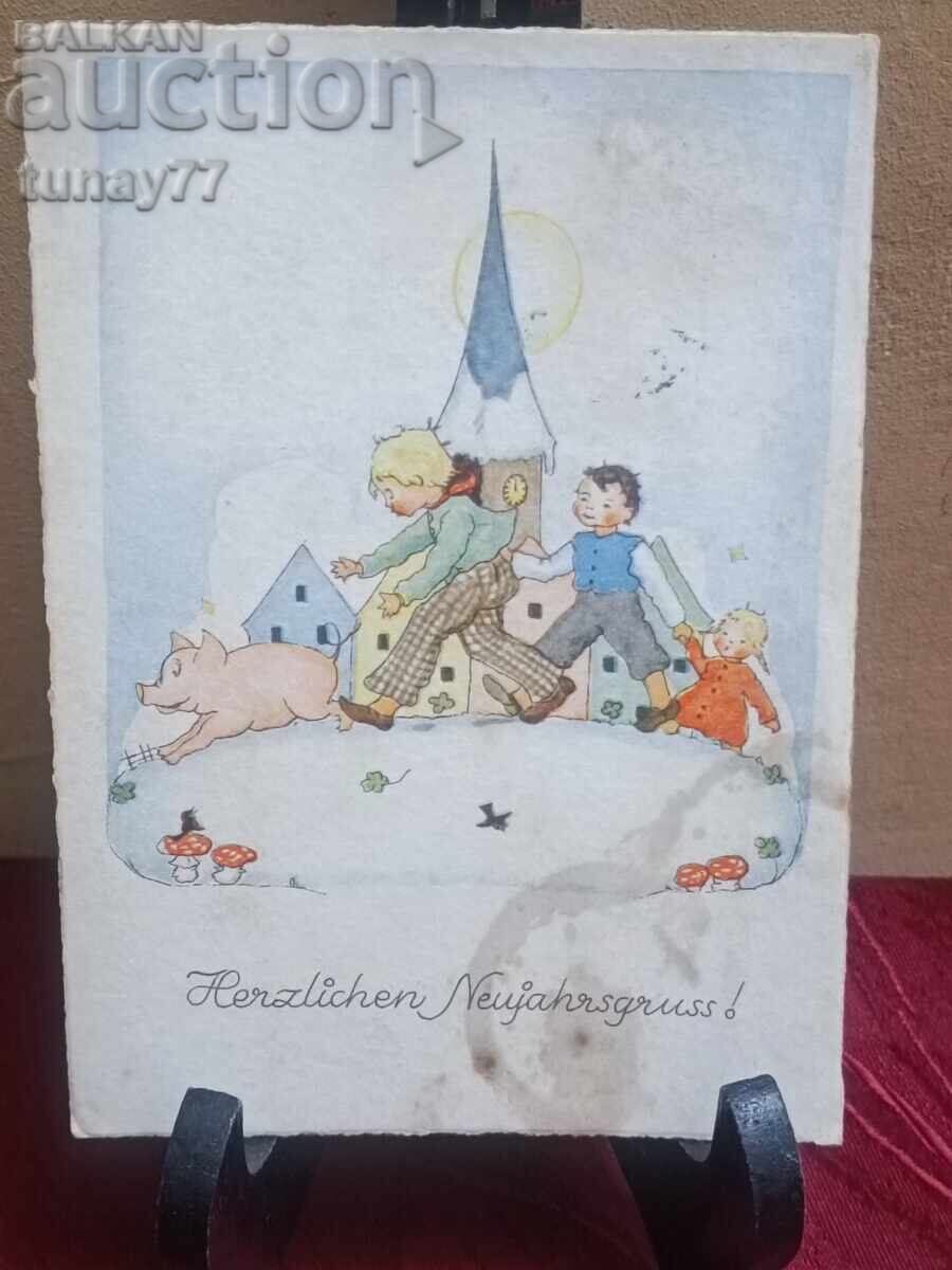 Картичка Трети райх Печат свастика доста рядка  1939 - 5