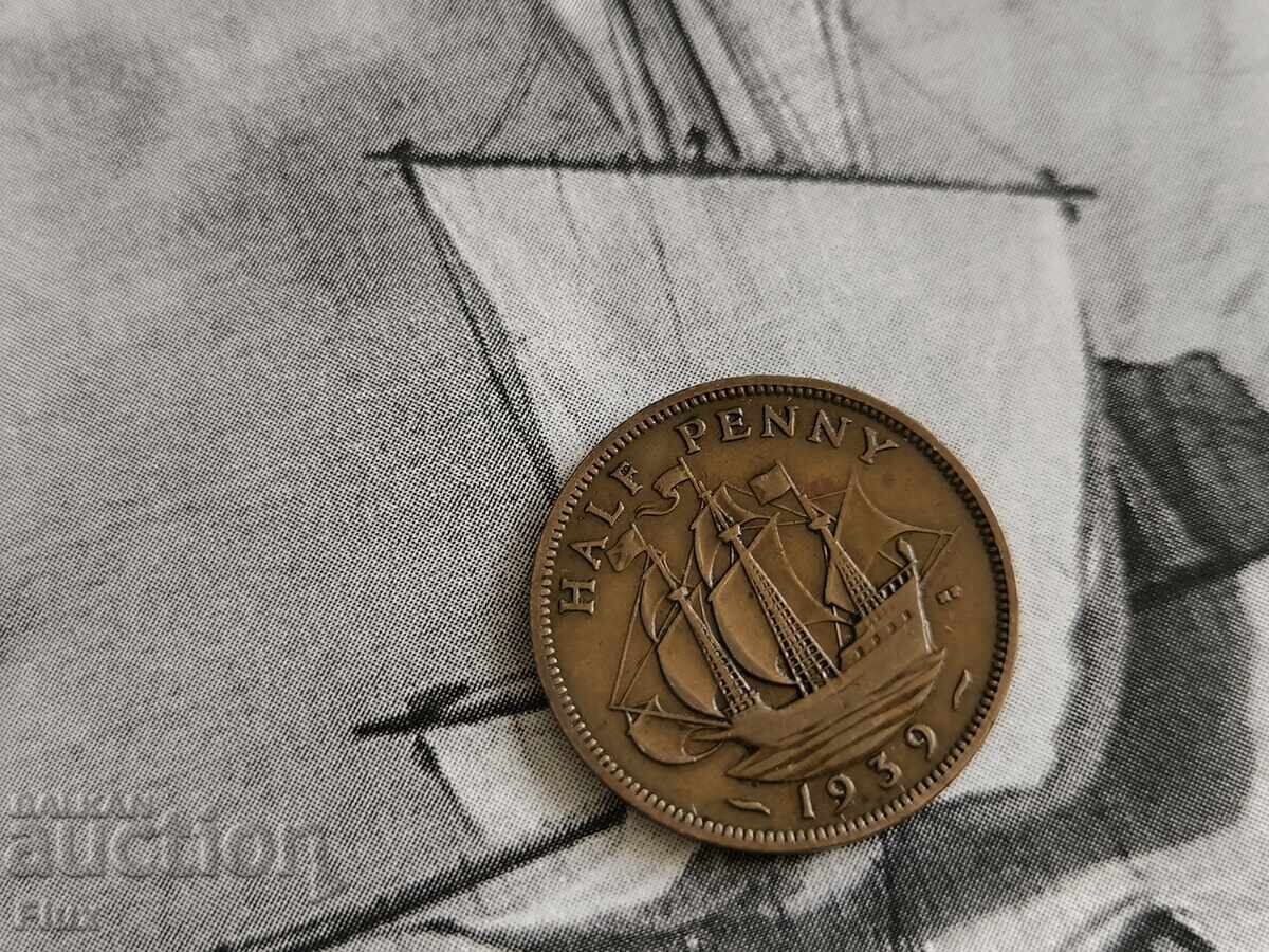 Monedă - Marea Britanie - 1/2 (jumătate) penny | 1939