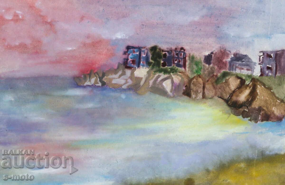 Watercolor painting seascape