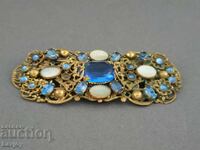 Brose veche placată cu aur, ajurată, cu sidef