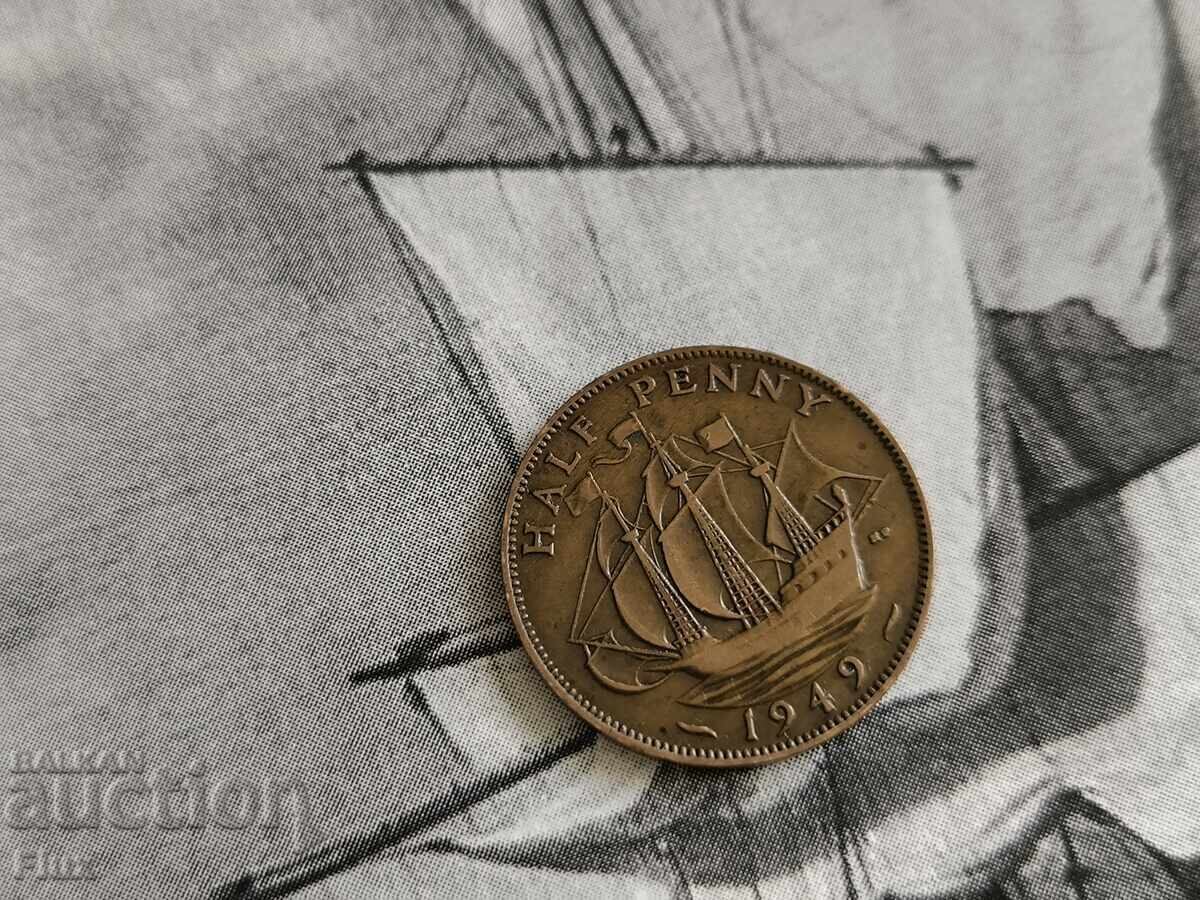 Monedă - Marea Britanie - 1/2 (jumătate) penny | 1949