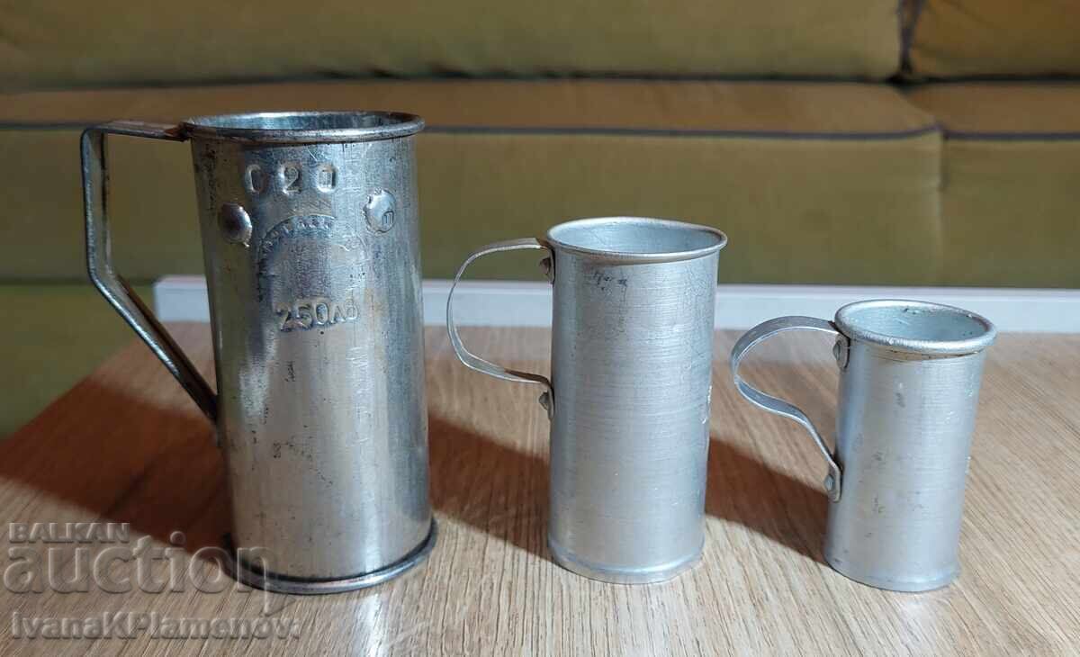 Vintage alcohol measures for connoisseurs, 3 pieces