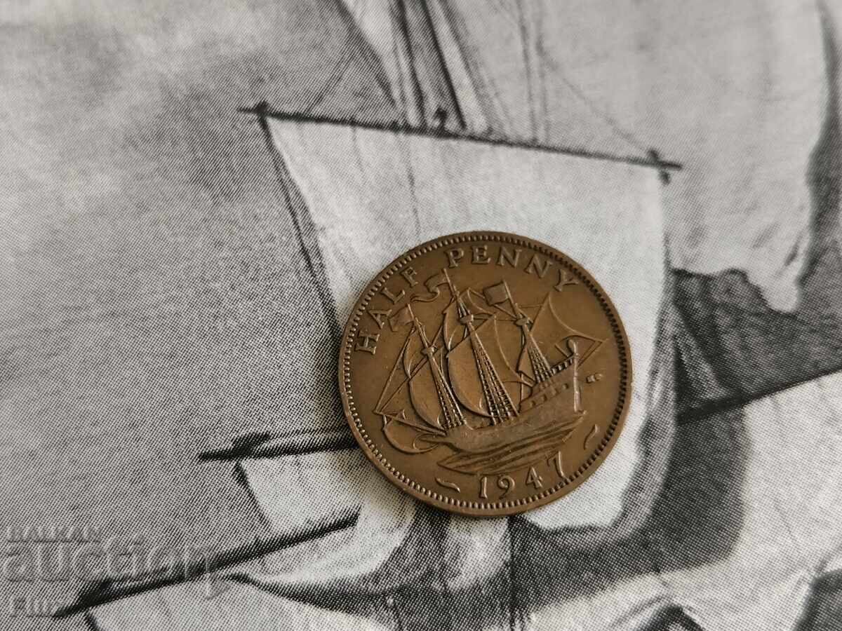 Monedă - Marea Britanie - 1/2 (jumătate) penny | 1947