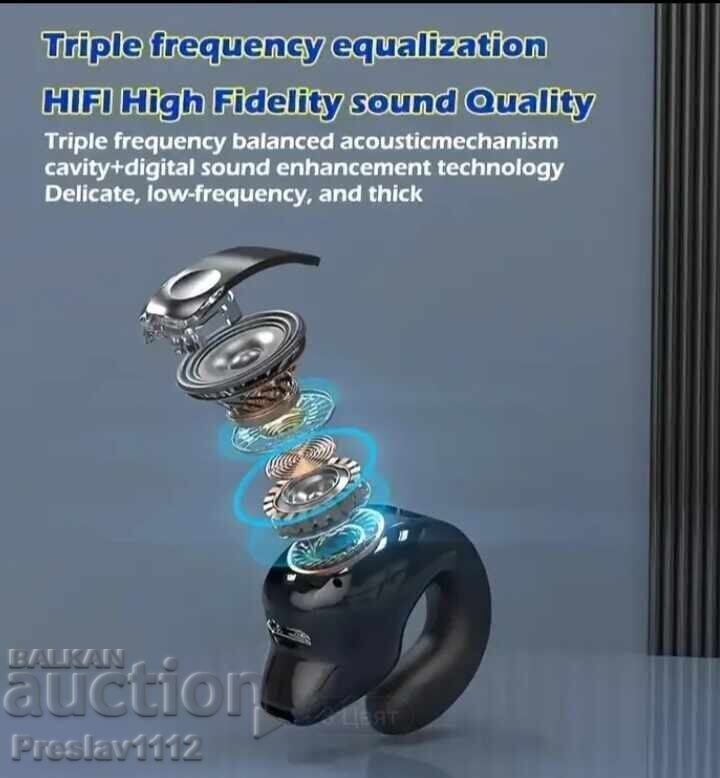 Μαύρα Ασύρματα Κλιπ Στερεοφωνικά Ακουστικά - 5