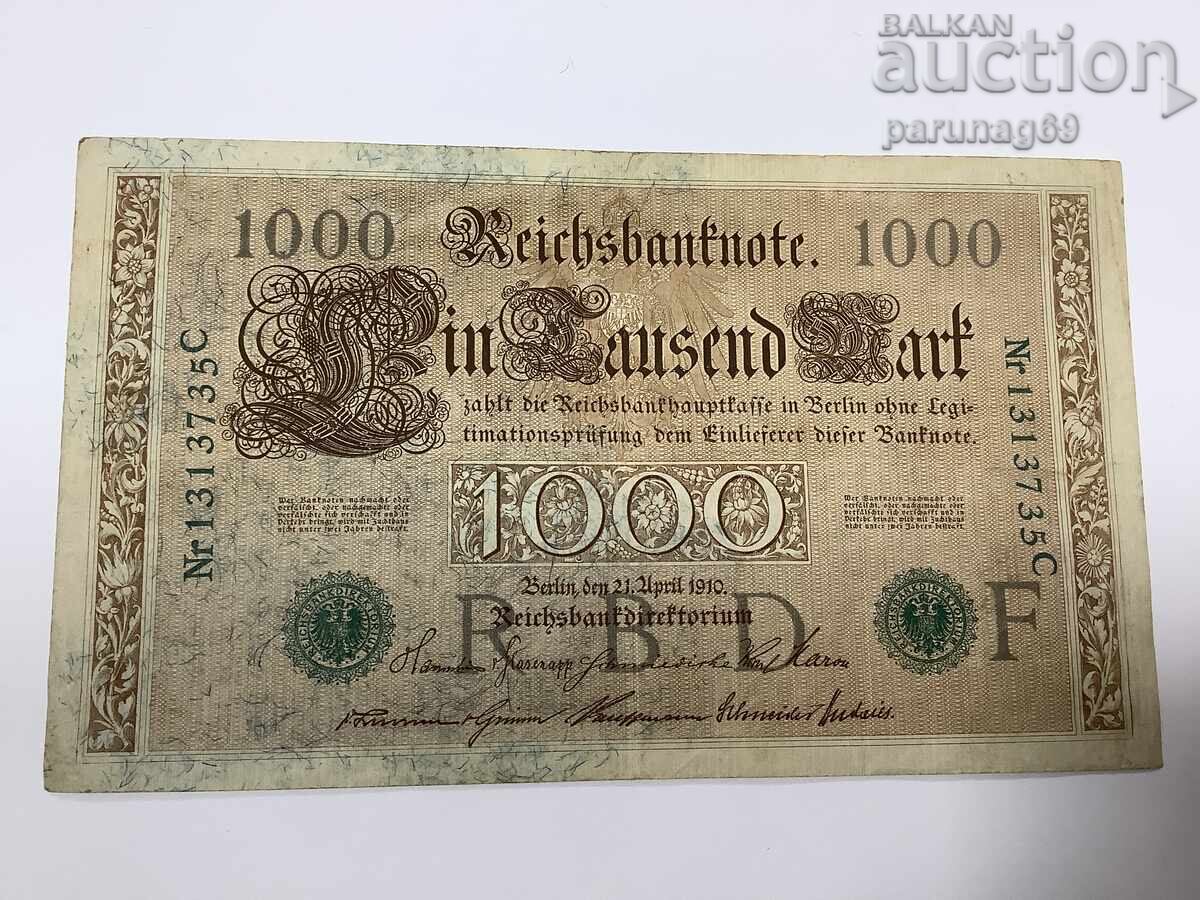 Γερμανία 1000 μάρκα 1910 ΠΡΑΣΙΝΗ ΣΦΡΑΓΙΔΑ
