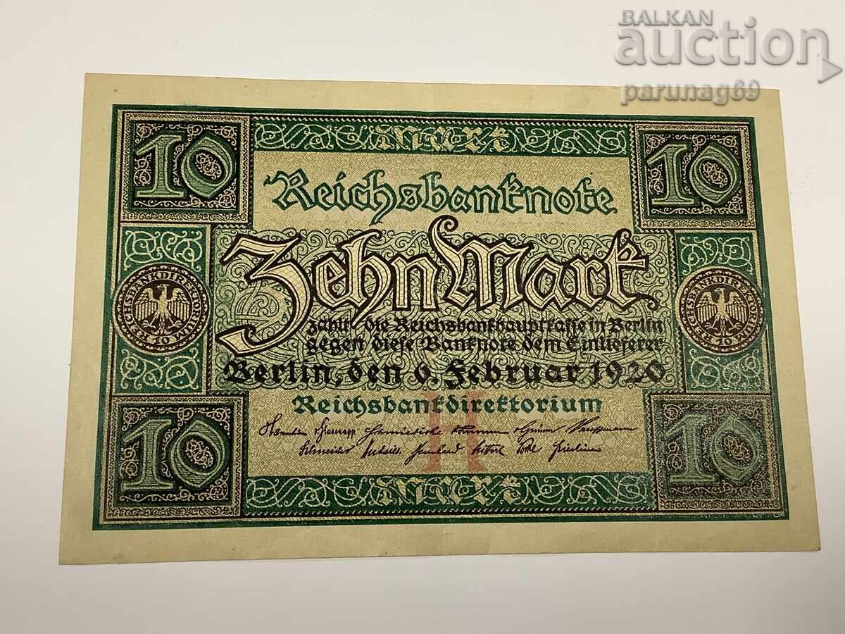 Германия 10 марки 1920 година
