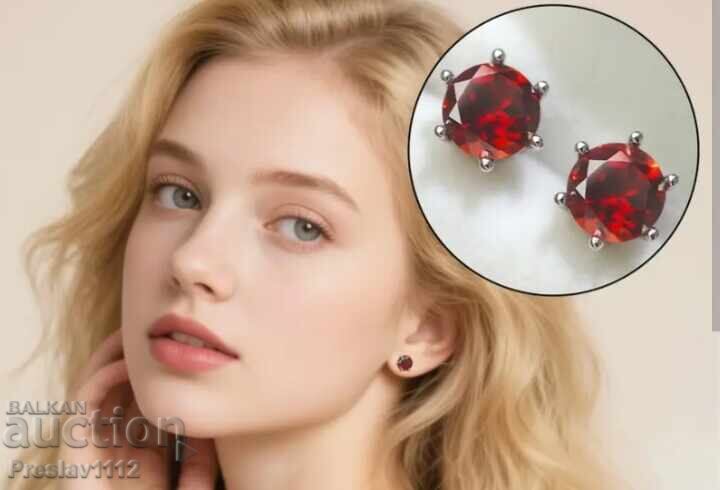 Παράδοση Σκουλαρίκια με Γρανάτη 4mm