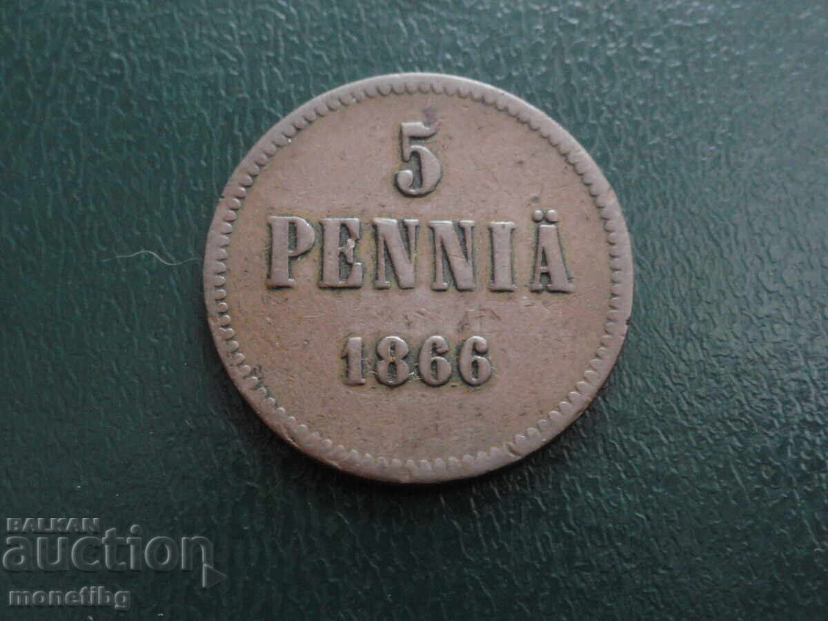 Russia (for Finland) 1866 - 5 pennia