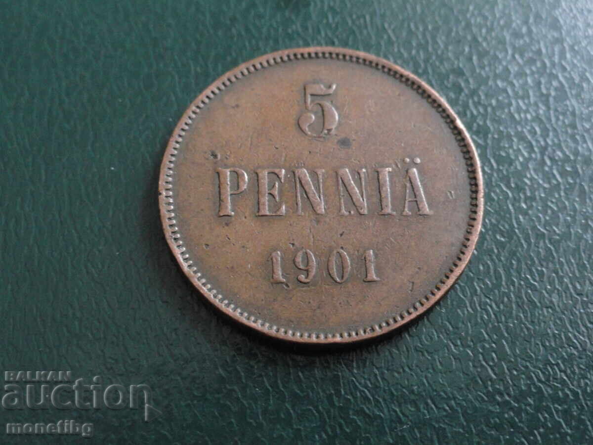 Русия (за Финландия) 1901г. - 5 пениа - 5