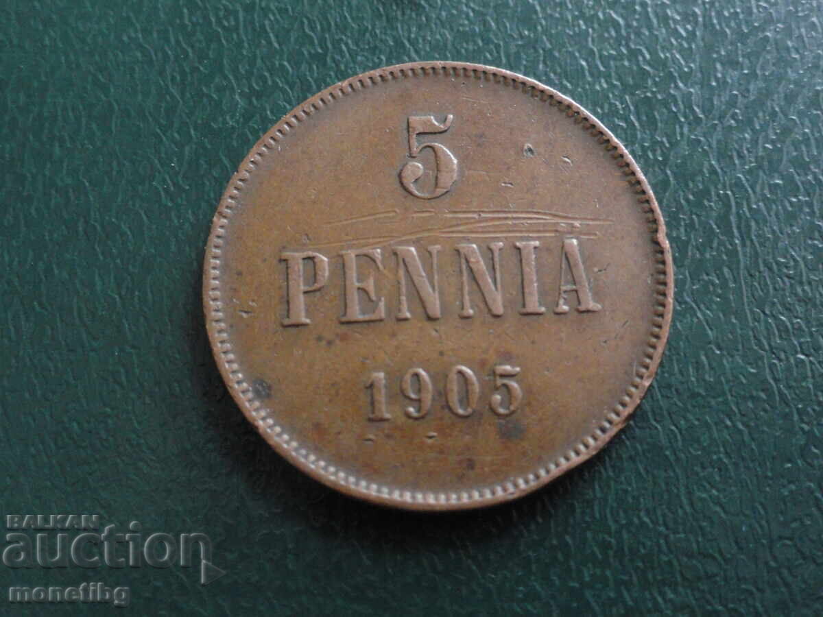 Русия (за Финландия) 1905г. - 5 пениа - 5