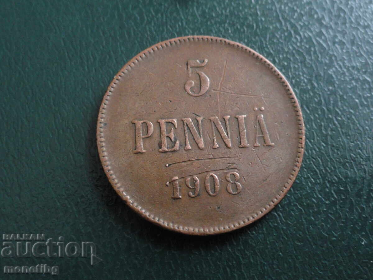 Rusia (pentru Finlanda) 1908 - 5 bănuți