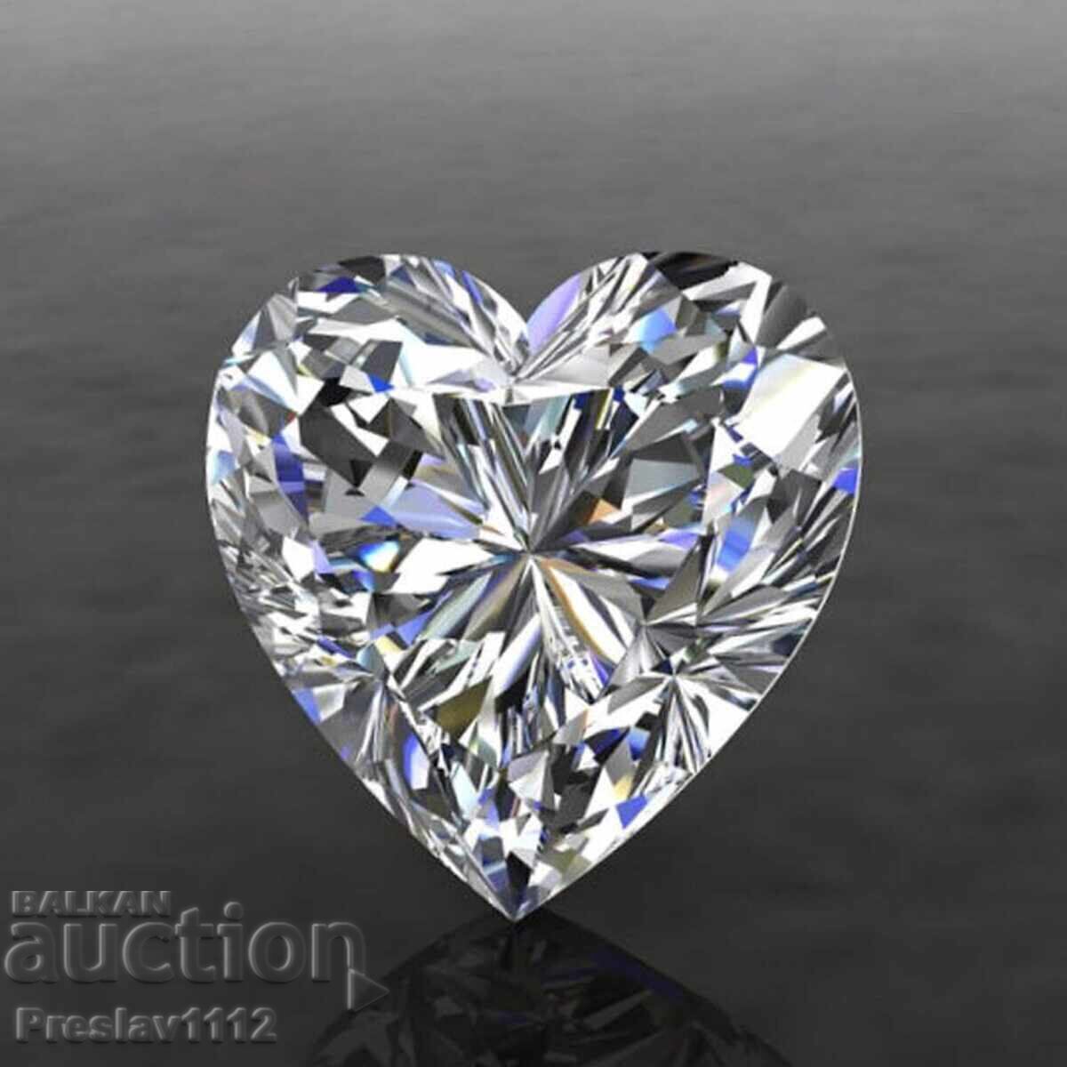 Diamond (Moissanite) Καρδιά 1ct με τιμή € 2.11 | 4.13 BGN