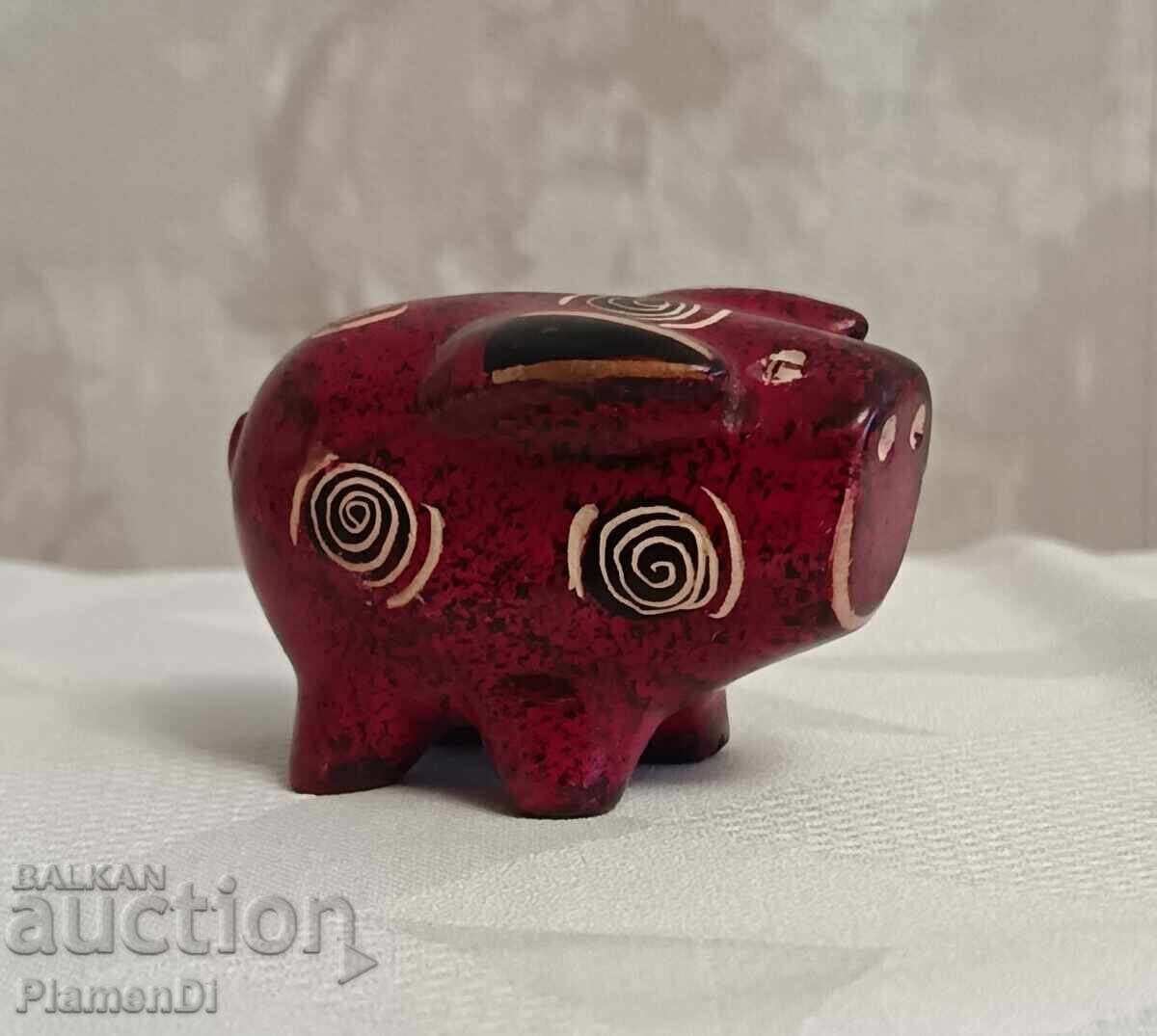 Authentic "Piggy" figurine made of African soapstone