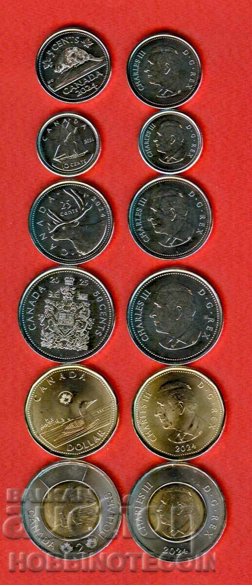 CANADA CANADA 5 10 25 50 Cenți 1 2 $ emisiune 2025 REGELE CHARLES UNC