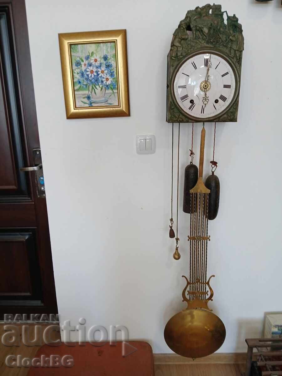 Αντίκα γαλλικό ρολόι τοίχου Comtoise - 6