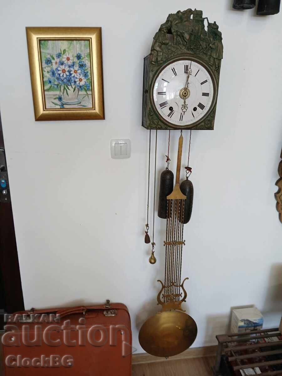 Αντίκα γαλλικό ρολόι τοίχου Comtoise