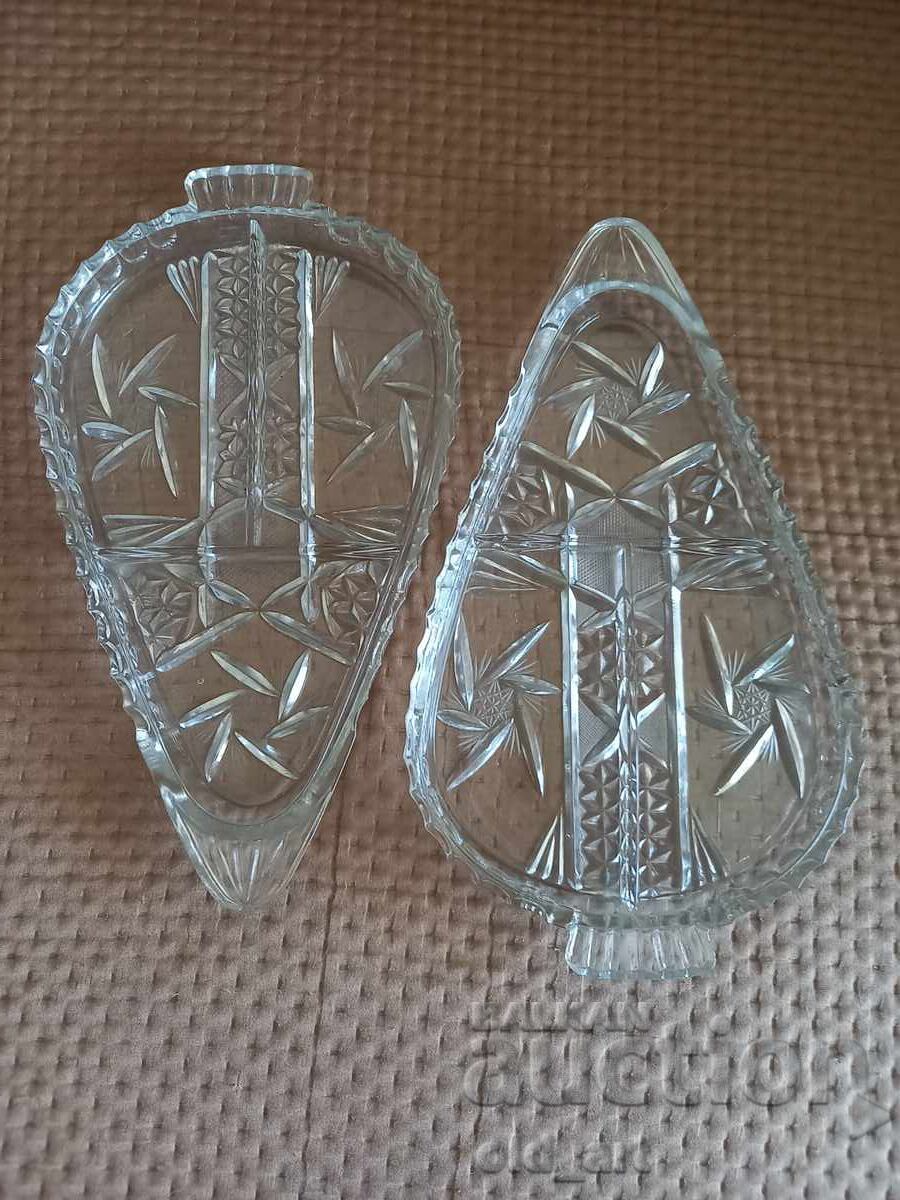 Cristal - Platou pentru aperitive, 2 bucăți