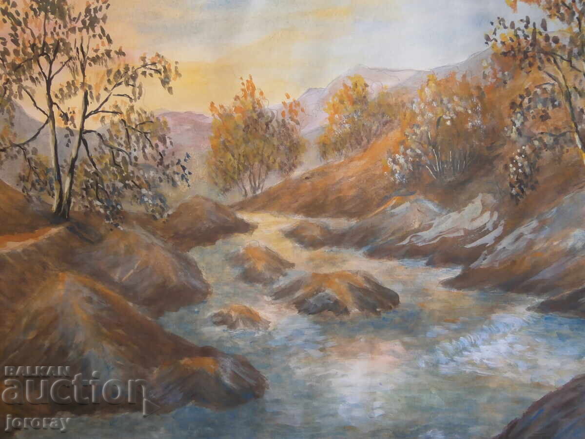 Έργο ζωγραφικής τοπίου γκουάς με τιμή € 10.00 | 19.56 BGN