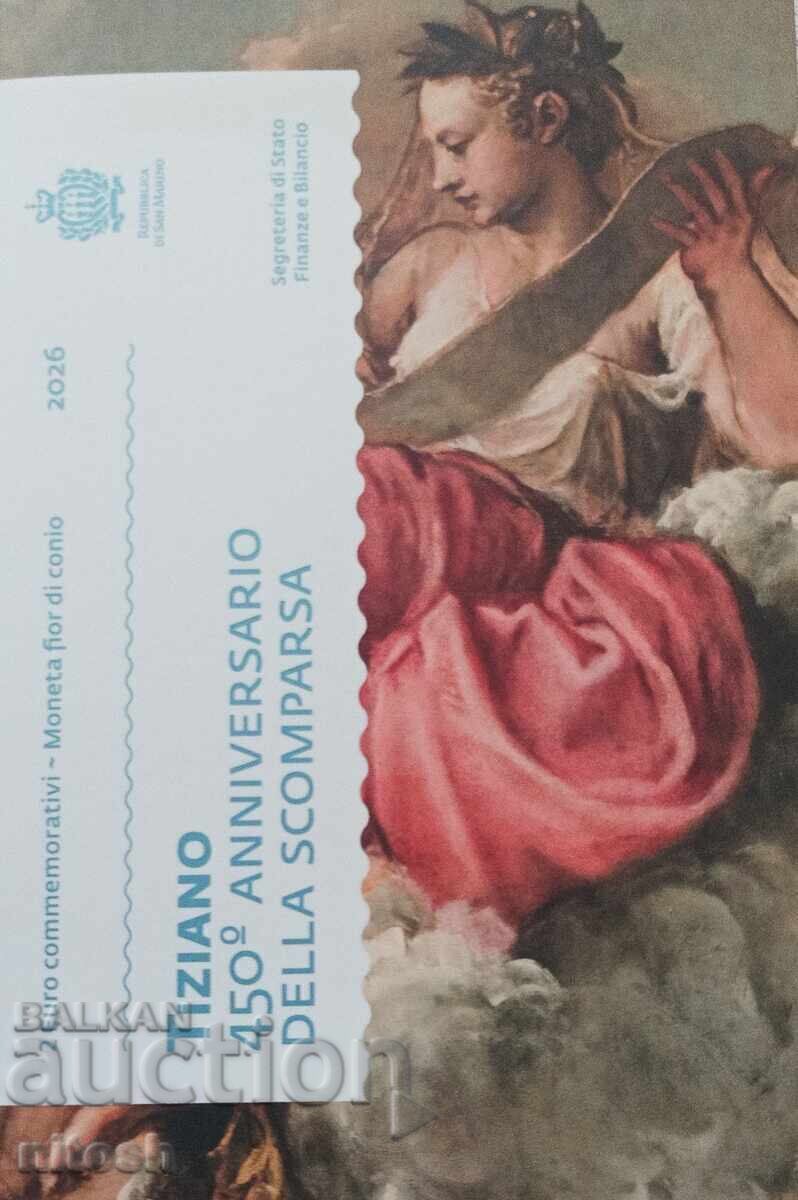 2026 - Σαν Μαρίνο - 2 ευρώ με τιμή € 45.59 | 89.17 BGN 2026 - Σαν Μαρίνο - 2 ευρώ με τιμή € 45.59 | 89.17 BGN