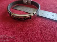 Leather strap bracelet